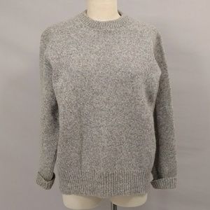 Heather Wool Sweater USA made Natural Grays Unisex